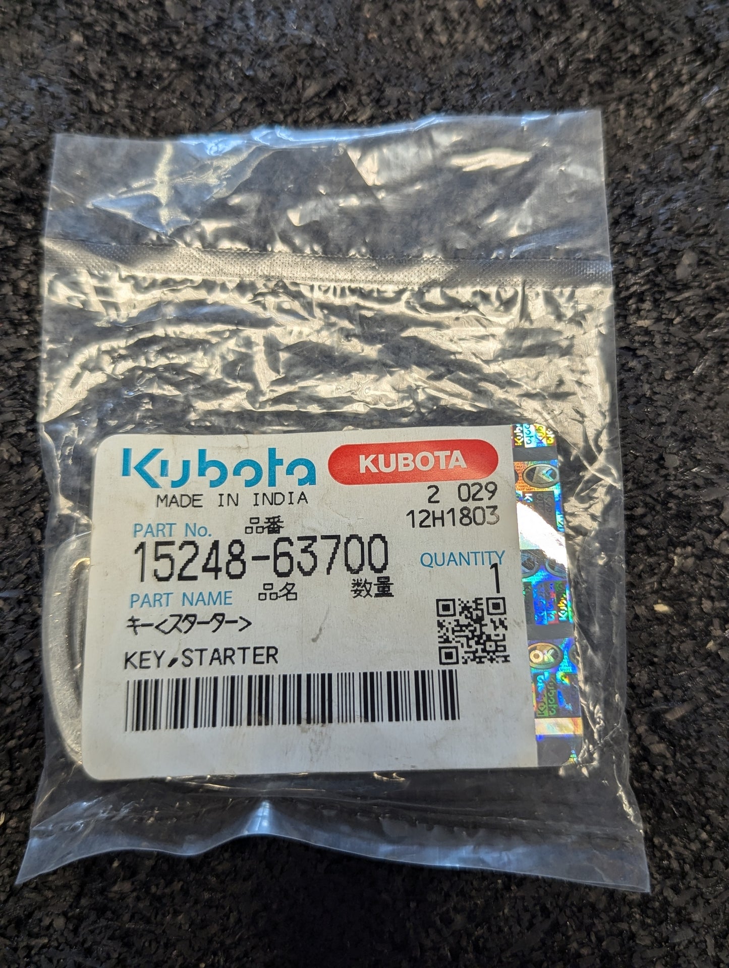 Kubota Starter Key 15248-63700