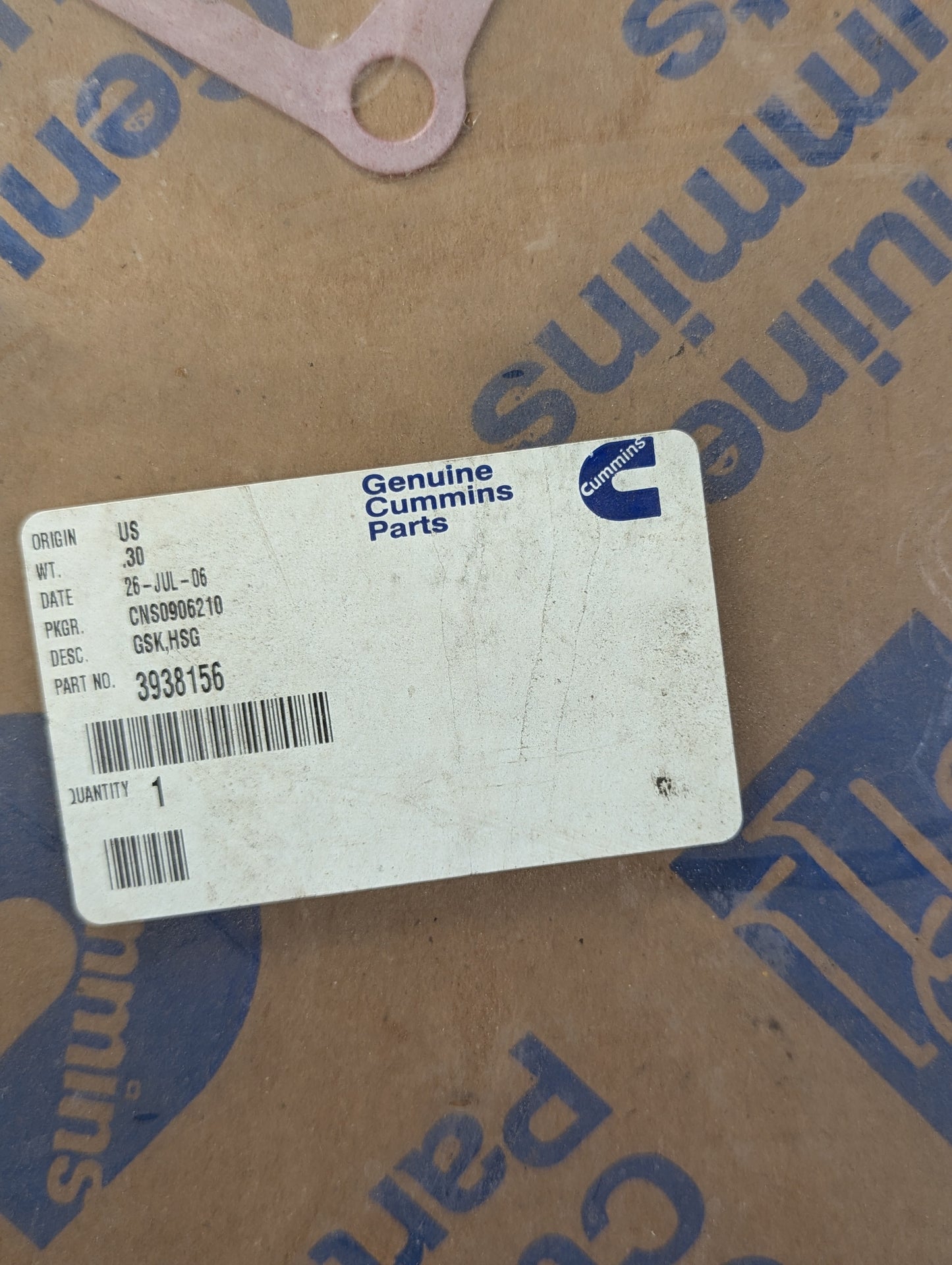 Cummins Gear Housing Gasket 3938156