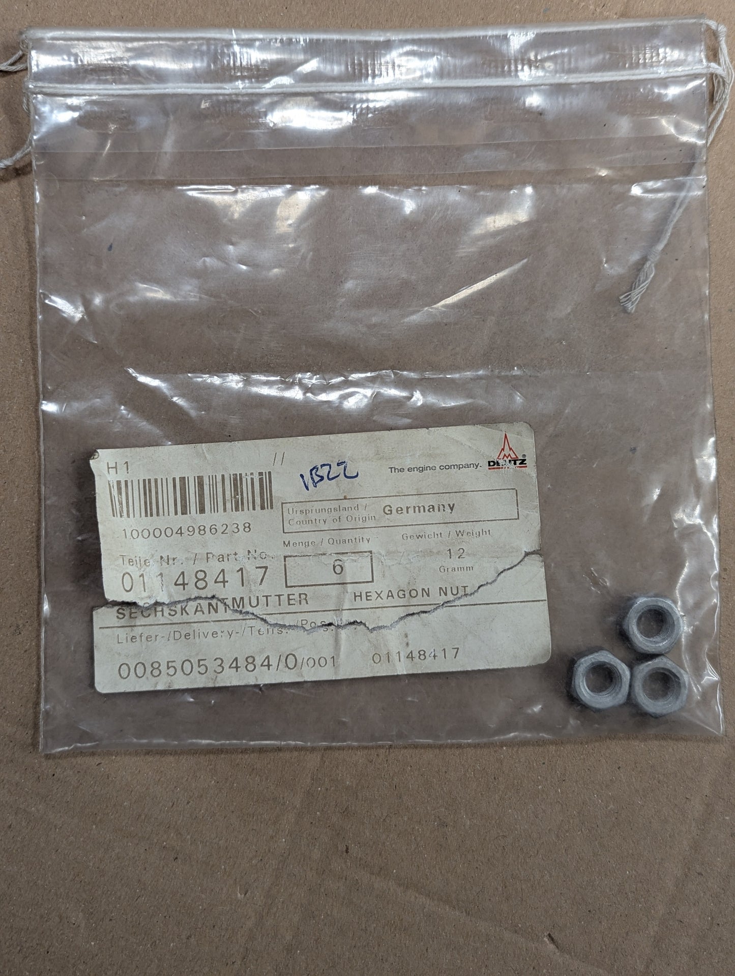 Deutz Hex Nut 0114-8417