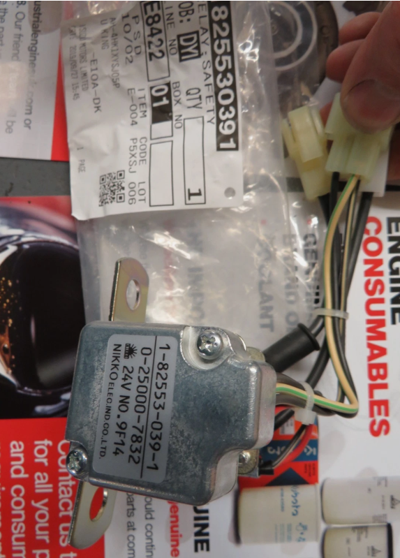 Isuzu 1825530391 24v safety relay 4HK1 6BB1 6WG1 6UZ1 6HK1 NIKKO