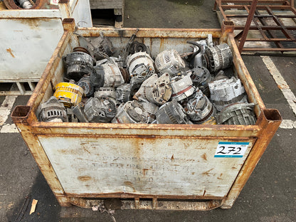 Crate of Used Charging Alternators