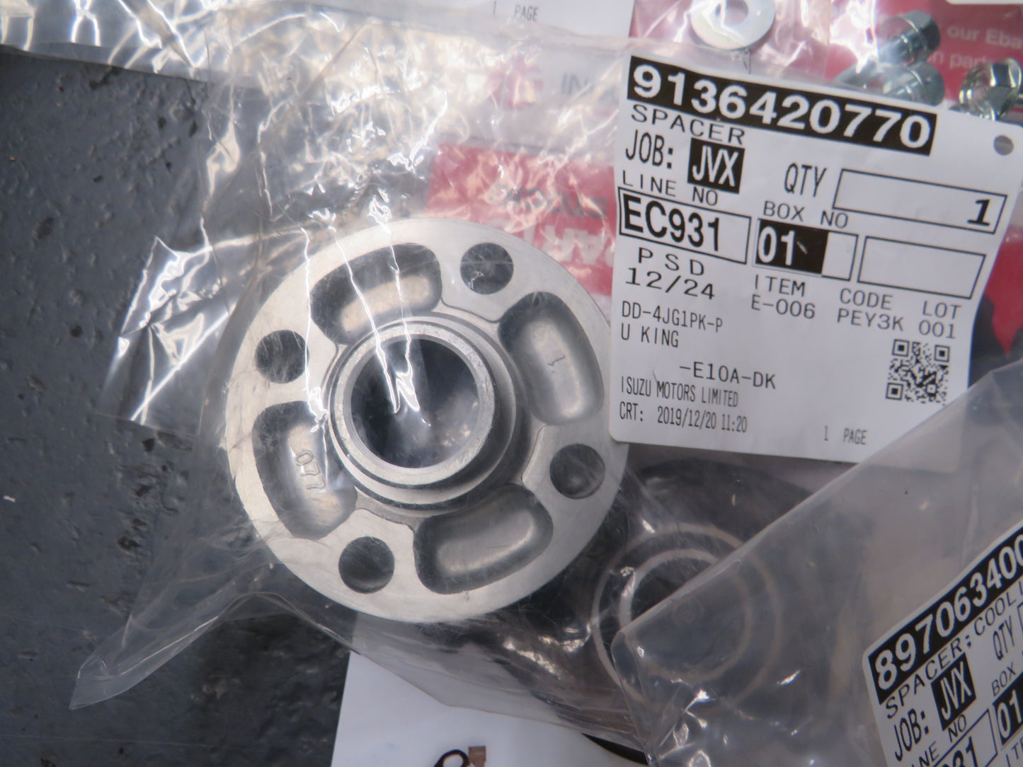Genuine Isuzu fan/pulley extension kit for 3/4 4JB1T 4JG1 4LE1 4LE2 9136420770
