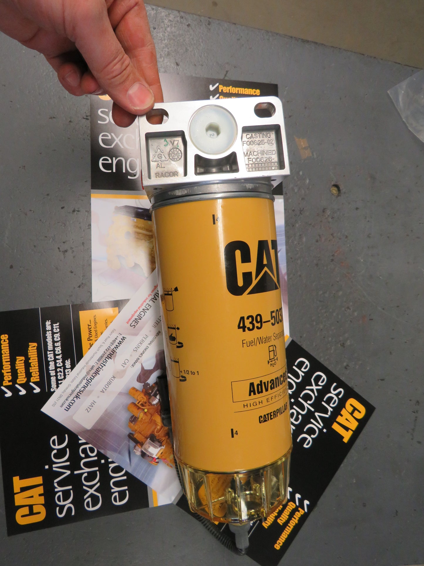 Cat caterpillar 438-7763 fuel filter assembly C4.4 C6