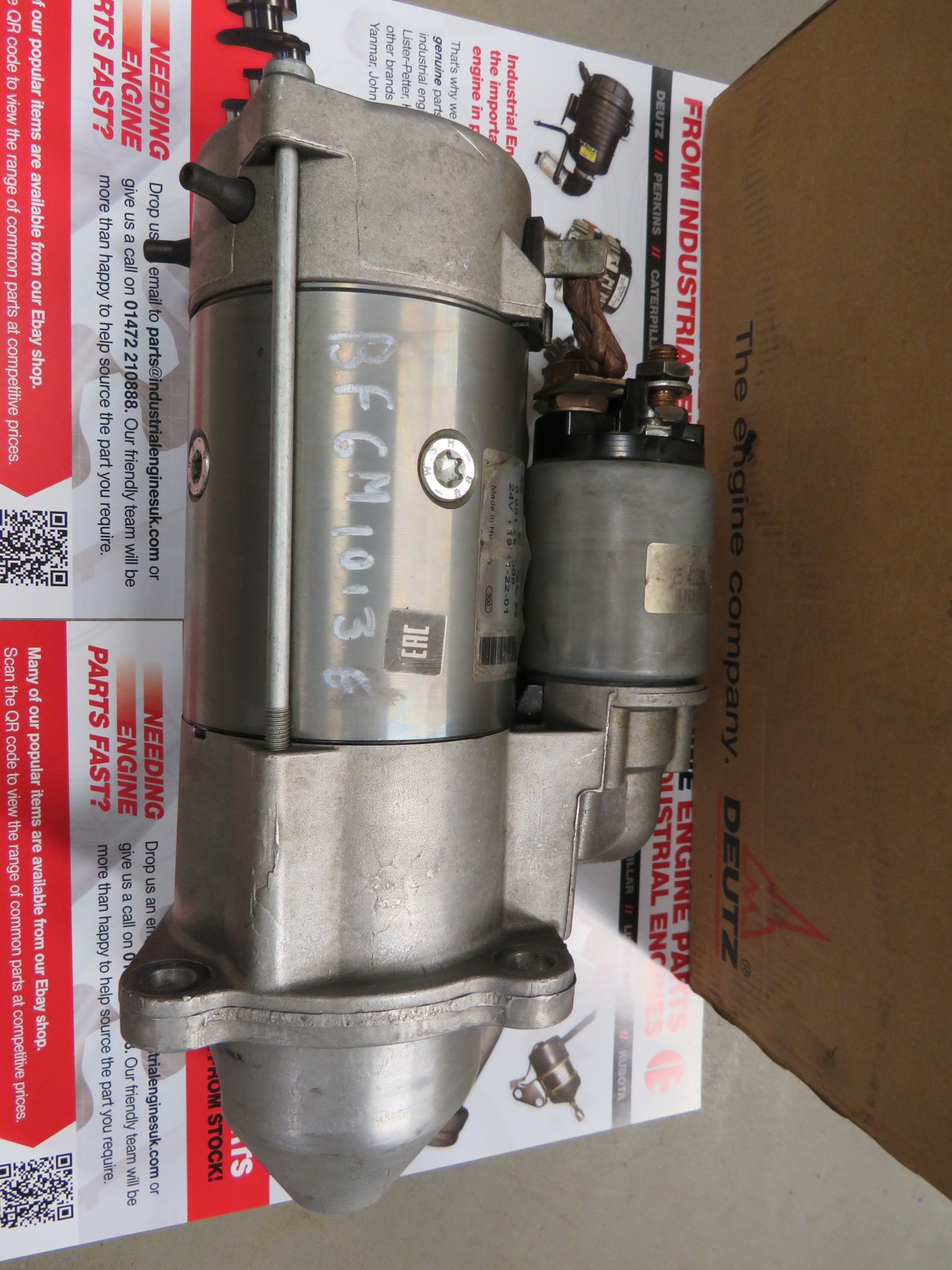 Deutz BF6M1013 starter motor 24 volt Bosch 001263008 19-11-22-10 Good used