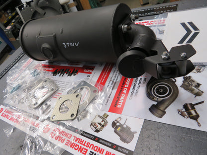 Yanmar 3TNV Exhaust Muffler / Silencer & tailpipe/rain flap
