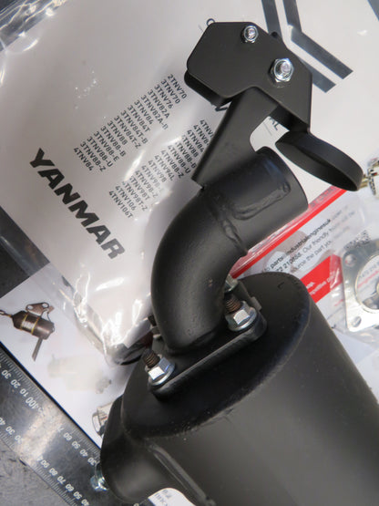 Yanmar 3TNV Exhaust Muffler / Silencer & tailpipe/rain flap