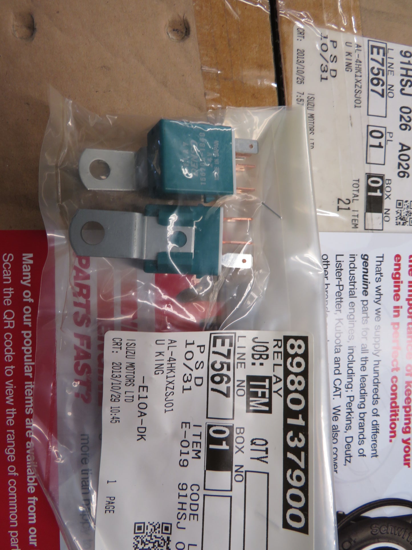 Isuzu Denso 24v relay 8980137900 156700-1840