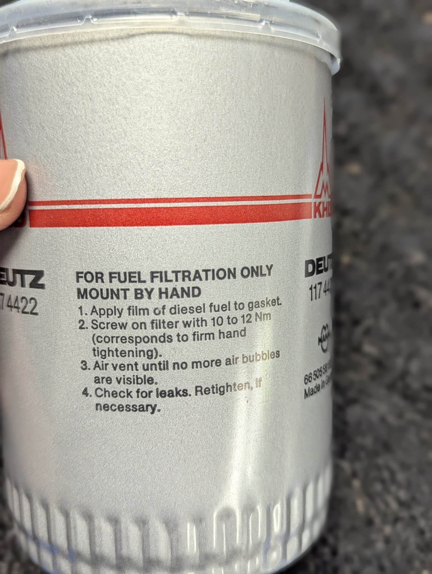 Deutz Spin-On Fuel Filter 117-4422