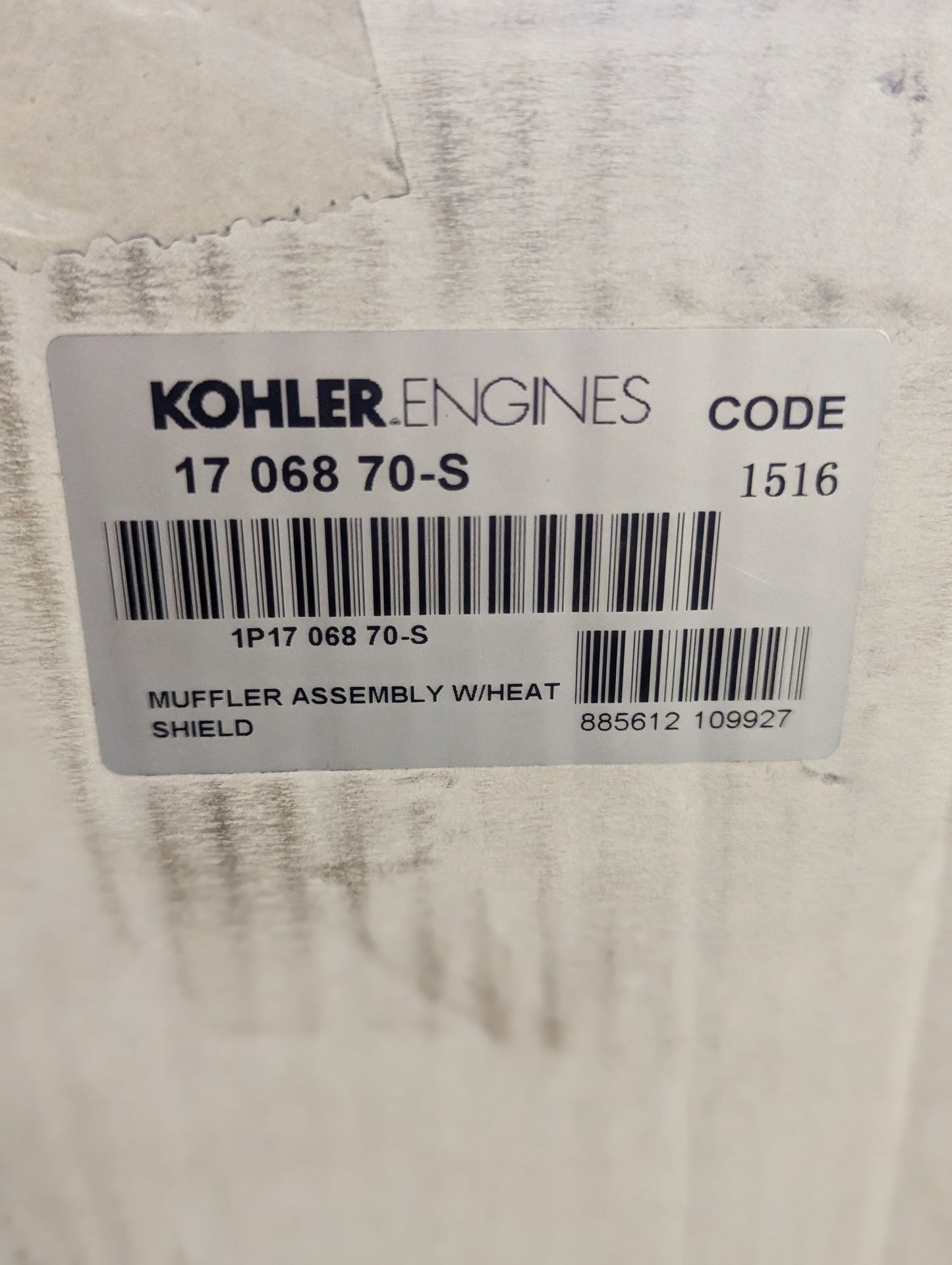 Kohler Muffler assembly w/ heat shield 1706870