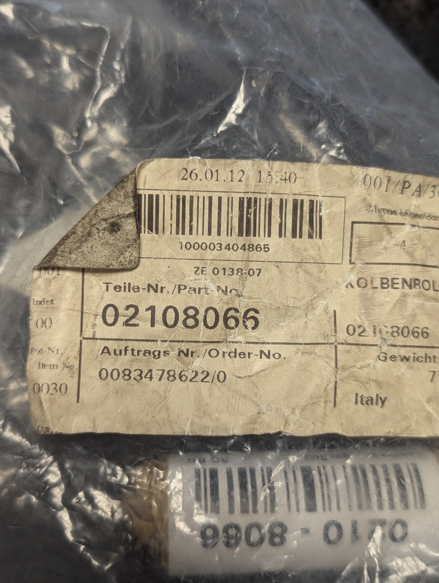 Deutz Piston Pin 0210-8066