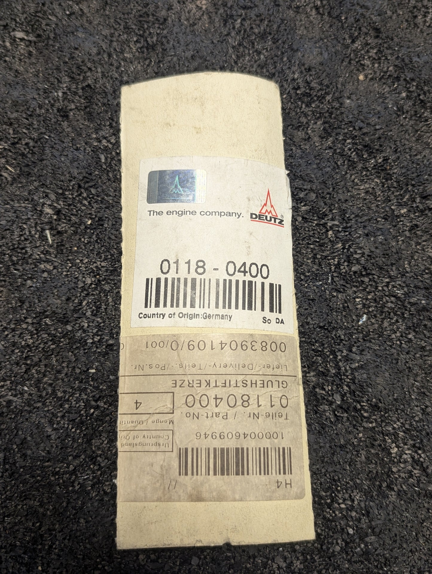 Deutz Glow Plug 0118-0400