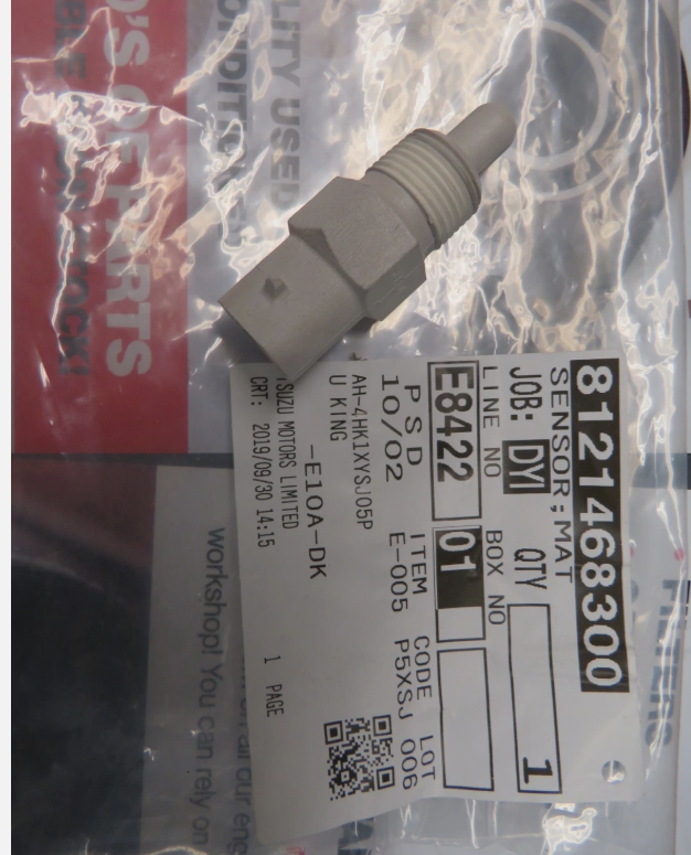 Isuzu air temperature sensor 8121468300 Genuine Isuzu 4HK1