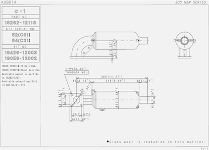 Kubota Z482 Muffler/Exhaust/Silencer