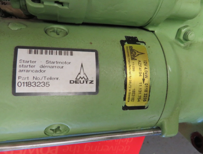 Deutz 01183235 starter motor 12v 4kW