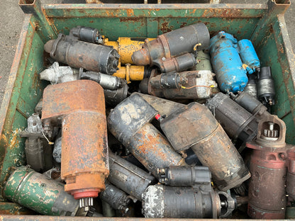 Crate of Used Starter Motors